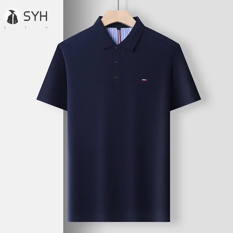 Camisa polo casual masculina, respirável e confortável, top bordado Sucesso